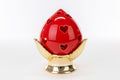 Pumo pugliese pine cone led in porcelain red and gold classic elegant furnishing accessory ST 54267 