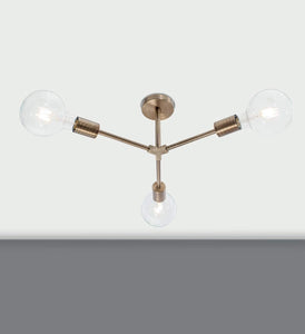 Lampadario moderno vintage industrial in metallo a 3 luci bronzo chiaro PR 7052/P3