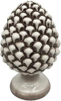 Modern decorative smoky ceramic pine cone handcrafted and decorated h 8 - 18 - 25 cm gdm (8 cm 21005PA) 