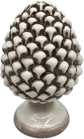 Modern decorative smoky ceramic pine cone handcrafted and decorated h 8 - 18 - 25 cm gdm (18cm 21003PA) 