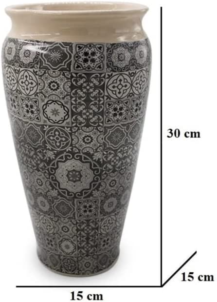 Vaso in ceramica realizzato e decorato in ceramica crema gdm 21009C