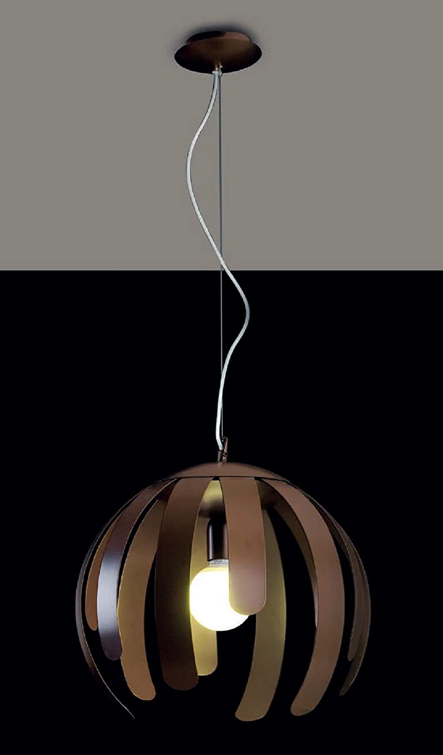 Lampadario moderno a 1 luce in metallo laccato bruno opaco PR 6991/S40