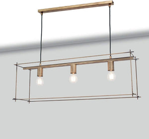 Lampadario moderno vintage industrial in metallo a 3 luci bronzo chiaro PR 7030/S90