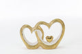 Mondocreazioni Intertwined Hearts in White and Gold Porcelain Glossy Porcelain Ornaments ST 54245 
