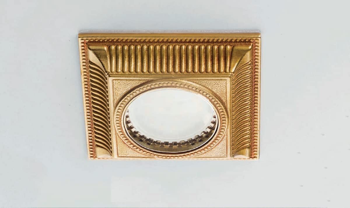 Faretto ad incasso classico a 1 luce in fusione d’ottone oro antico PR 6844/F