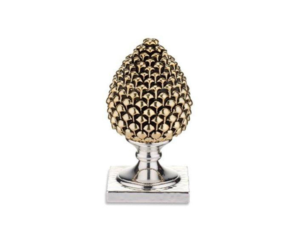 Sicilian pine cone gold silver base hand made and decorated resin h19cm VL