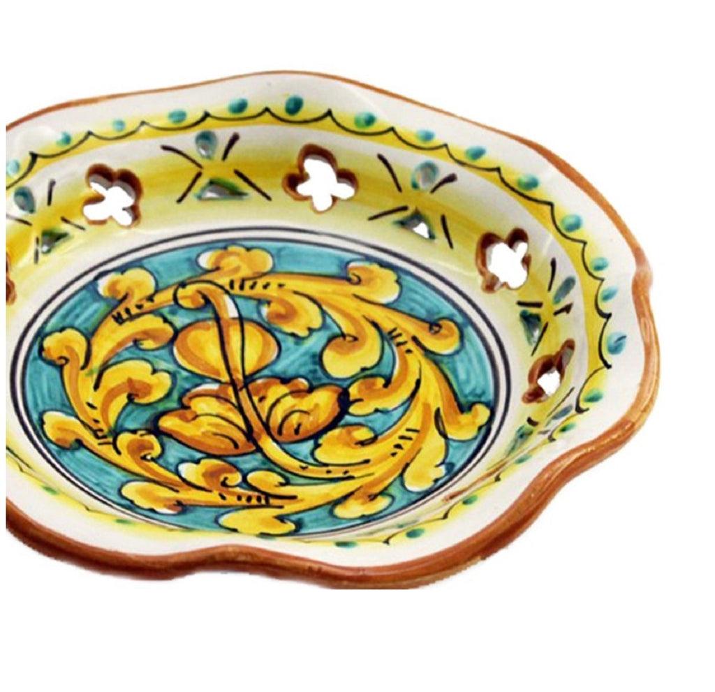 Large ceramic bowl hand decorated by Sicilian ceramists gianluca art 22