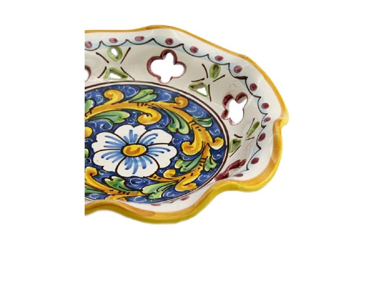 Ciotola grande in ceramica decorata a mano da ceramisti siciliani barocco art 22