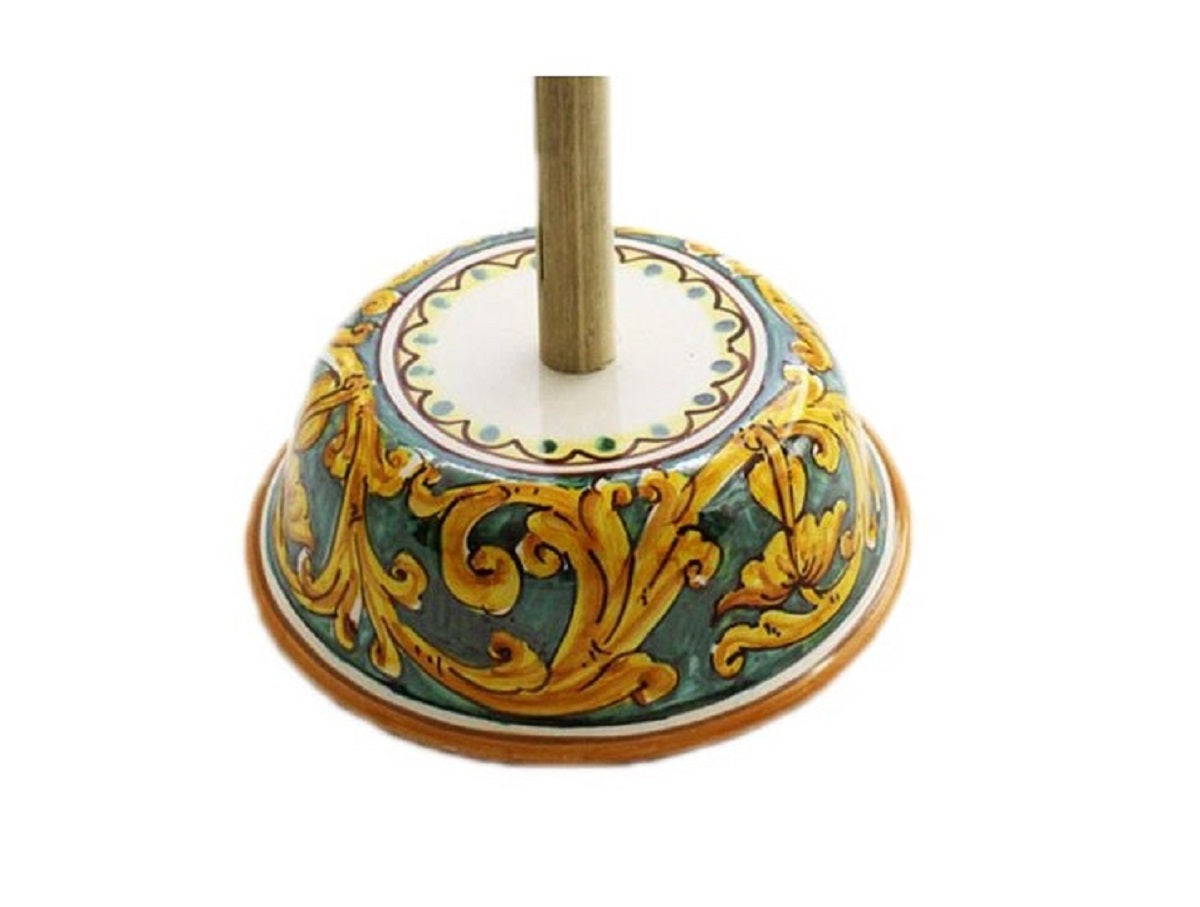 Ceramic toilet roll holder hand decorated by Sicilian ceramists Gianluca art 11