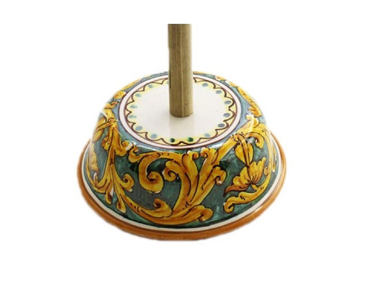 Portarotolo in ceramica decorata a mano da ceramisti siciliani gianluca art 11