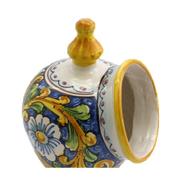 Saliera in ceramica decorata a mano da ceramisti siciliani barocco art 15