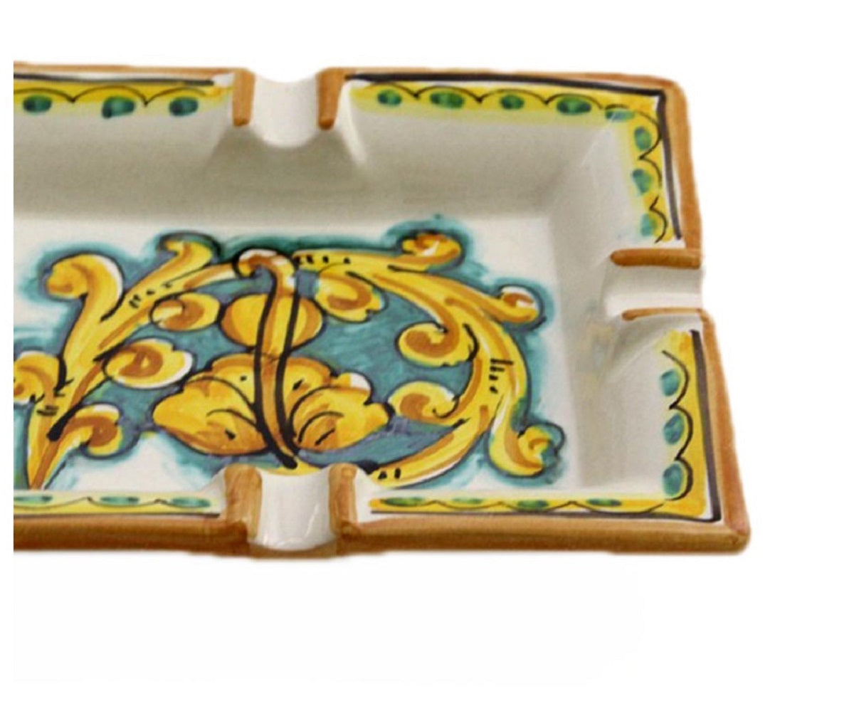 Portacenere in ceramica decorata a mano da ceramisti siciliani gianluca art 27