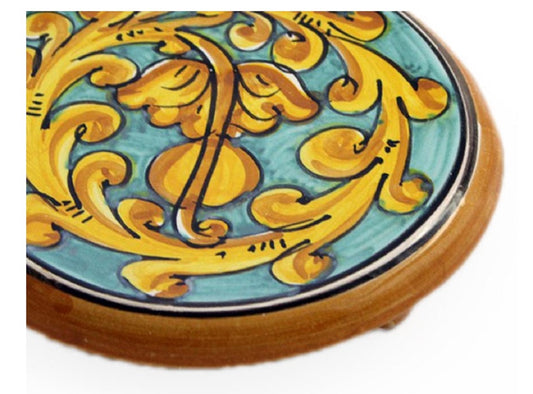 Sottopentola in ceramica decorata a mano da ceramisti siciliani gianluca art 19