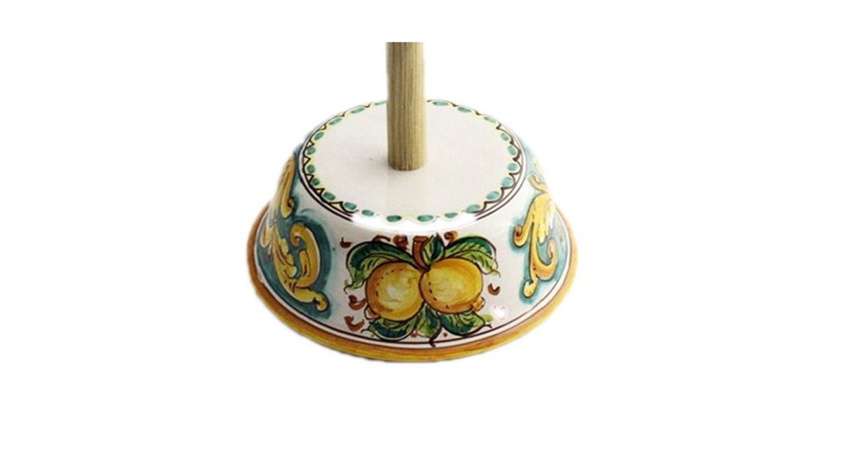 Portarotolo in ceramica decorata a mano da ceramisti siciliani limoni art 11