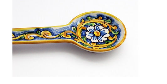 Poggiamestolo in ceramica decorata a mano da ceramisti siciliani barocco art 25