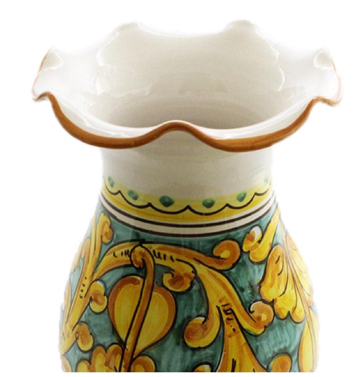 Vaso grande lavorato in ceramica decorata a mano da ceramisti siciliani gianluca art 16