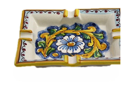Portacenere in ceramica decorata a mano da ceramisti siciliani barocco art 27