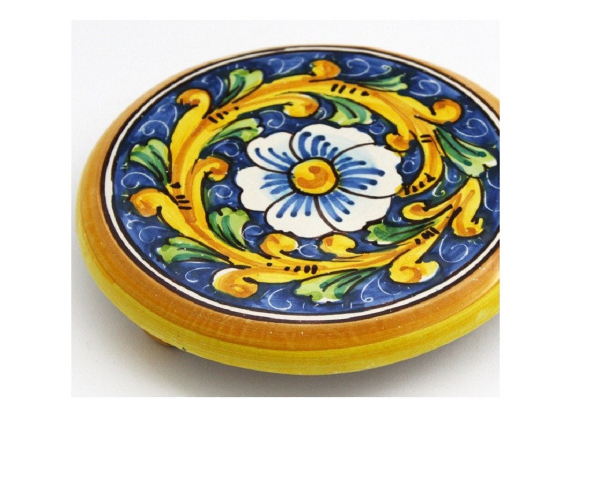 Sottopentola in ceramica decorata a mano da ceramisti siciliani barocco art 19