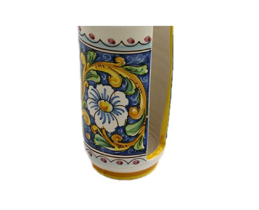 Portabicchieri grande in ceramica decorata a mano da ceramisti siciliani barocco art 17
