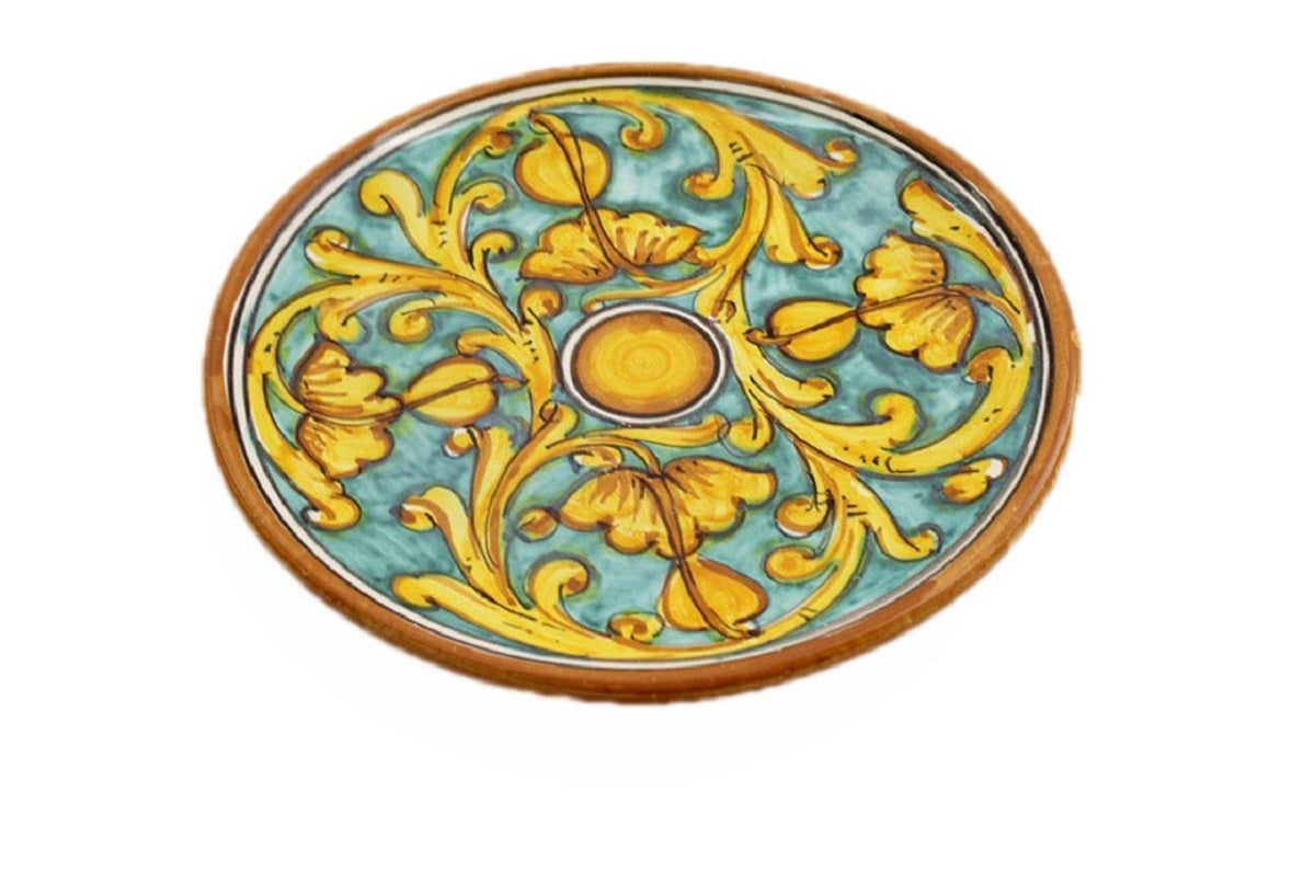Piatto medio in ceramica decorata a mano da ceramisti siciliani gianluca art 13