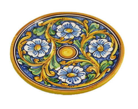 Piatto piccolo in ceramica decorata a mano da ceramisti siciliani barocco art 14