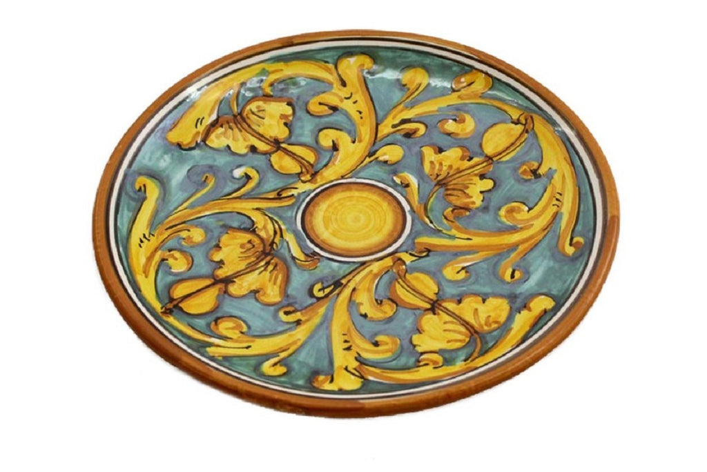 Small ceramic plate hand decorated by Sicilian ceramists Gianluca art 14