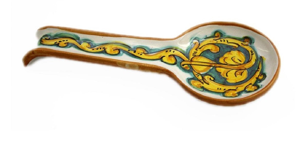Ceramic spoon rest hand decorated by Sicilian ceramists gianluca art 25