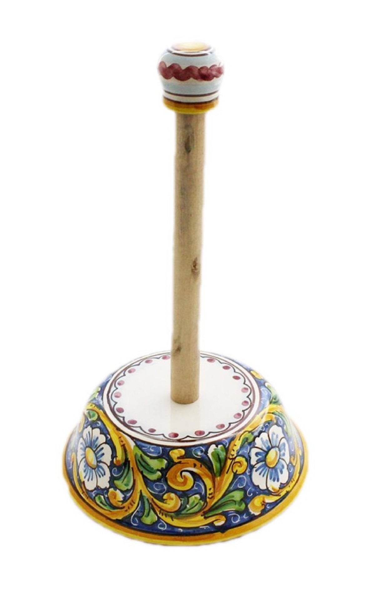 Portarotolo in ceramica decorata a mano da ceramisti siciliani barocco art 11