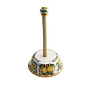 Portarotolo in ceramica decorata a mano da ceramisti siciliani limoni art 11