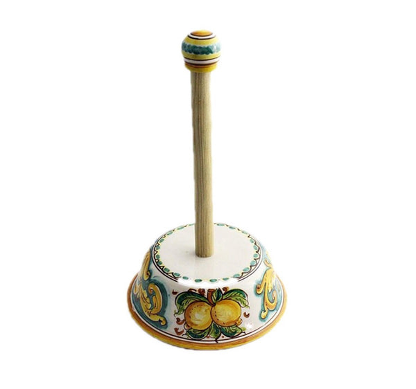Portarotolo in ceramica decorata a mano da ceramisti siciliani limoni art 11