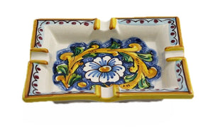 Portacenere in ceramica decorata a mano da ceramisti siciliani barocco art 27