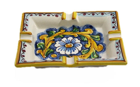 Portacenere in ceramica decorata a mano da ceramisti siciliani barocco art 27