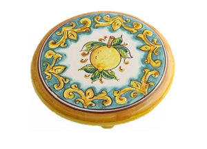 Sottopentola in ceramica decorata a mano da ceramisti siciliani limoni art 19
