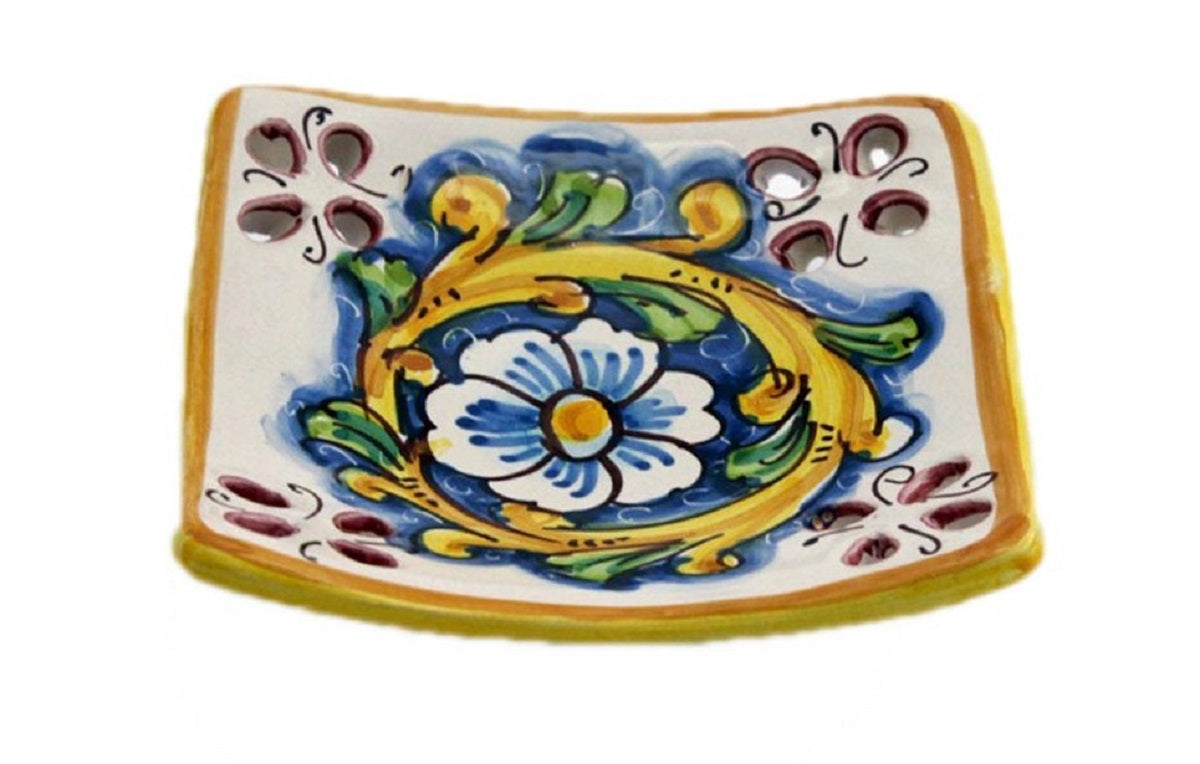 Svuotatasche in ceramica decorata a mano da ceramisti siciliani barocco art 21