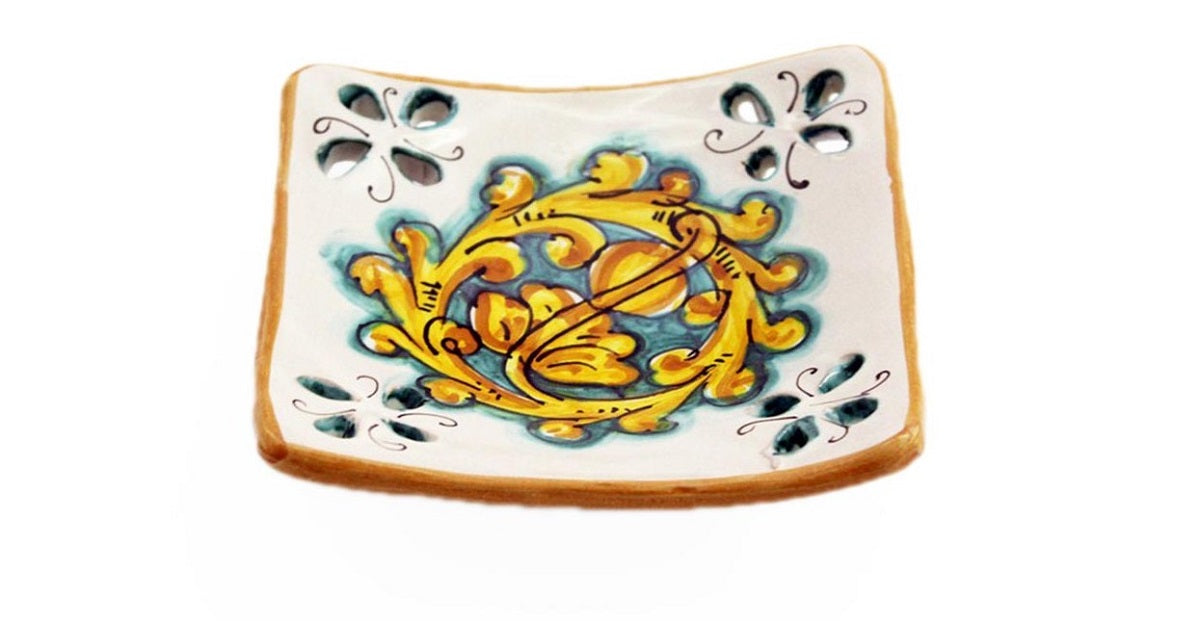 Svuotatasche in ceramica decorata a mano da ceramisti siciliani gianluca art 21