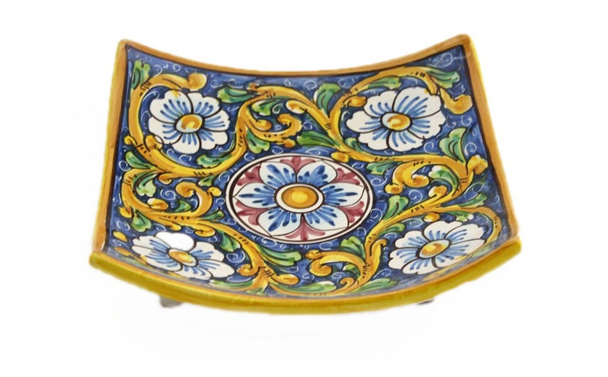 Svuotatasche in ceramica decorata a mano da ceramisti siciliani barocco art 26