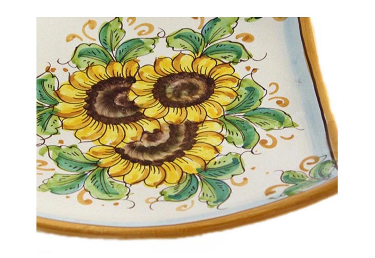 Svuotatasche in ceramica decorata a mano da ceramisti siciliani girasole art 26