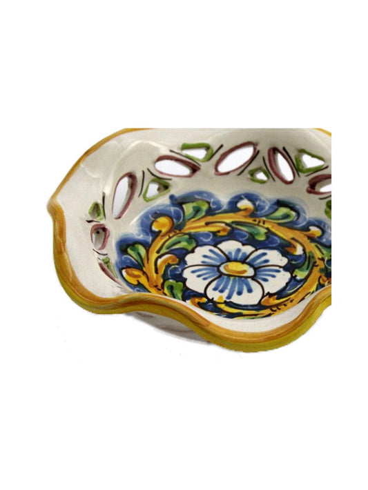 Ciotola piccola in ceramica decorata a mano da ceramisti siciliani barocco art 23