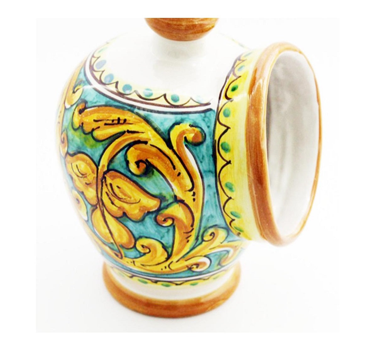Saliera in ceramica decorata a mano da ceramisti siciliani gianluca art 15