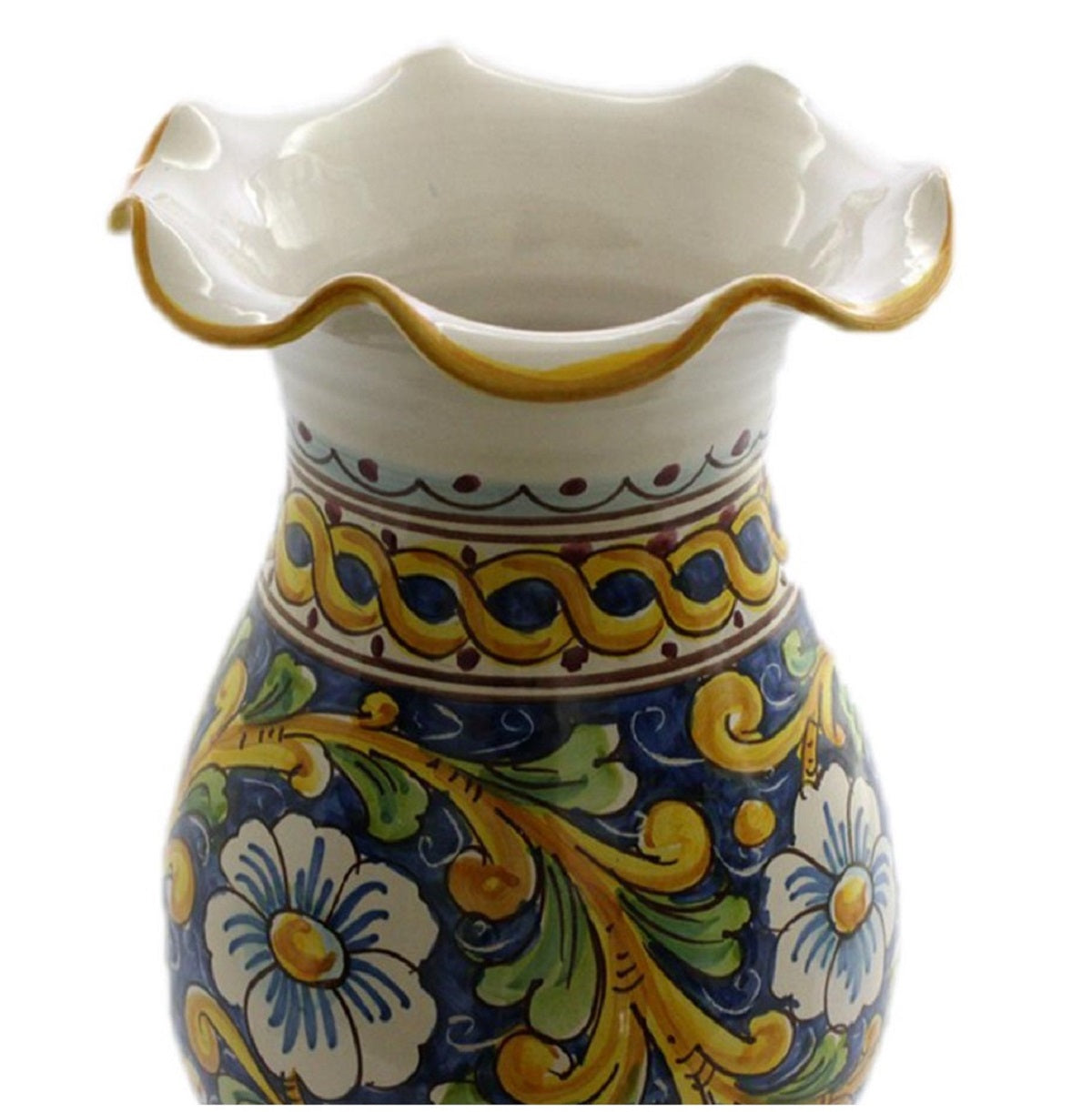 Vaso grande lavorato in ceramica decorata a mano da ceramisti siciliani barocco art 16