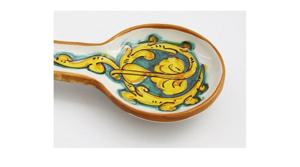 Ceramic spoon rest hand decorated by Sicilian ceramists gianluca art 25
