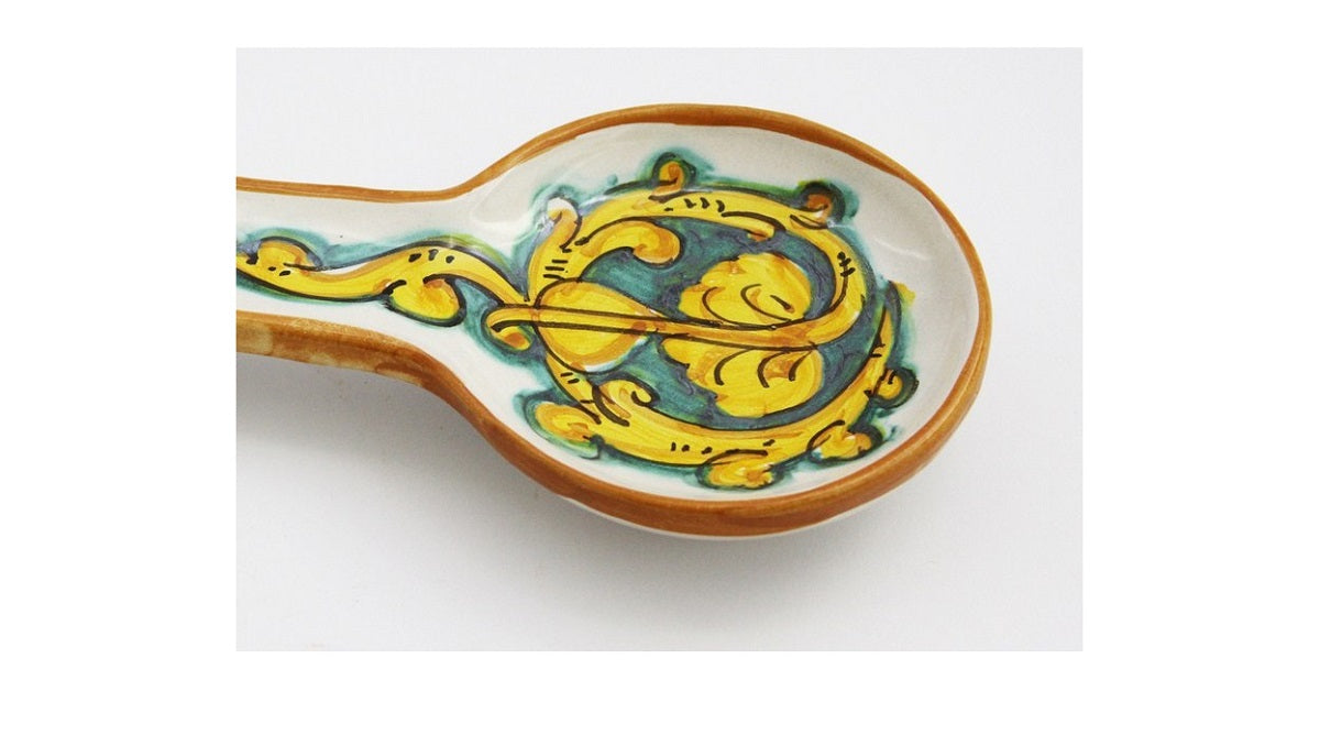 Poggiamestolo in ceramica decorata a mano da ceramisti siciliani gianluca art 25