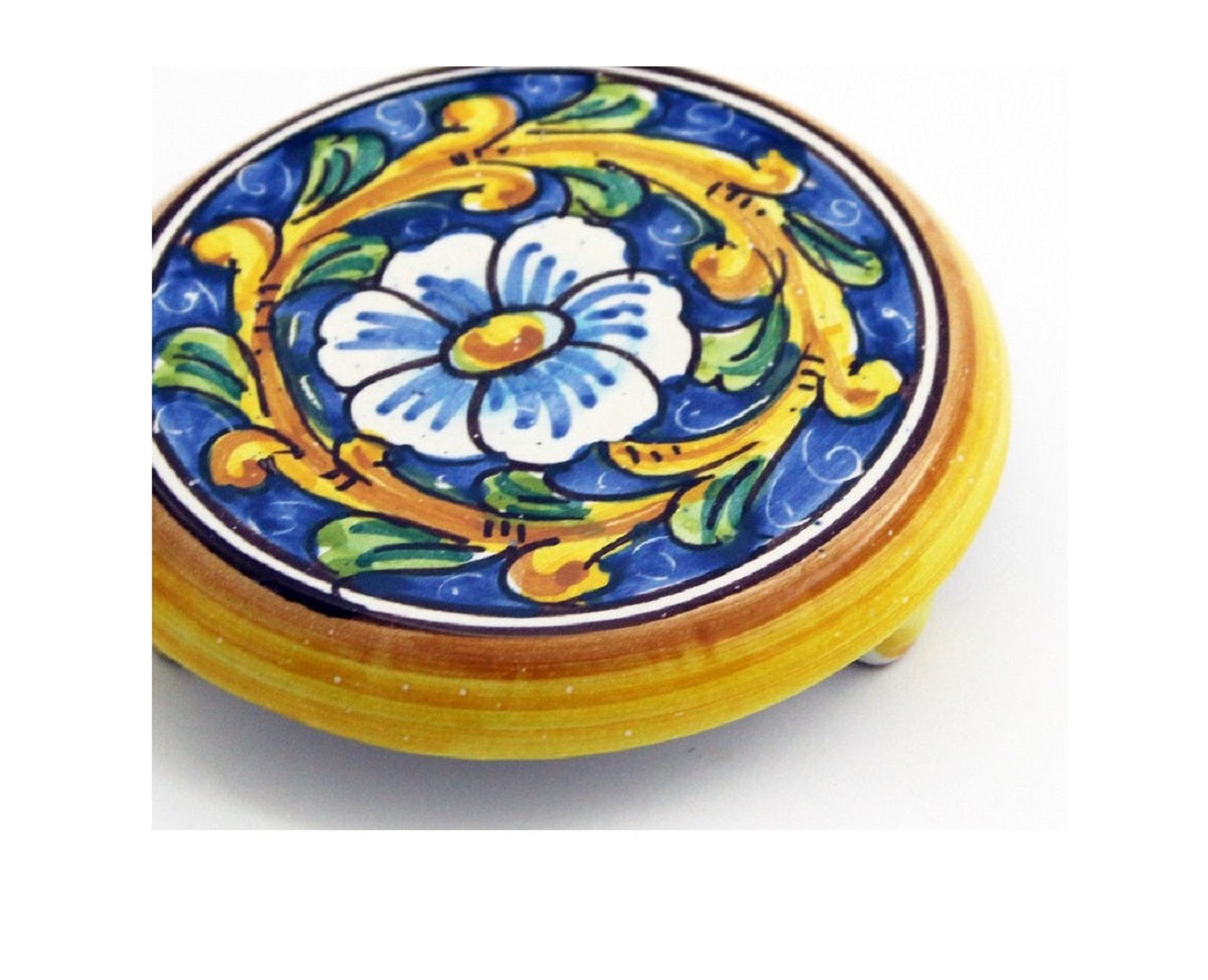 Porta caffettiera in ceramica decorata a mano da ceramisti siciliani barocco art 20